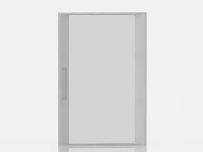 Modern Swing Door With Glass Panel And Metal Frame For Interior Use 3d model
