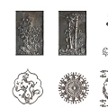 Chinese-style Column Carved Component 3d model