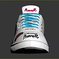 Stylish White Revell Sneakers With Blue Laces And Freestyle Bounce Text Designs