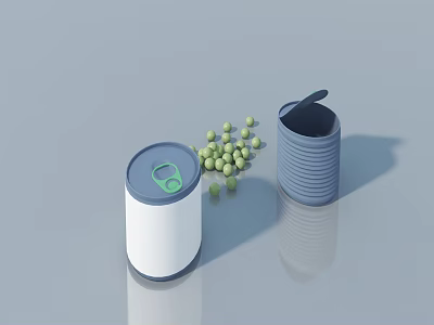 Industrial Storage Containers With Lid Mechanism And Green Pellets 3d model