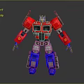 Optimus Prime Robot Character 3D Model Featuring Red Blue Gray Mechanical Structure And Iconic Design 3d model