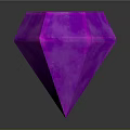 3D Rendered Purple Diamond Geometric Shape With Glossy Surface And Gray Background