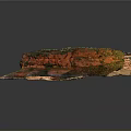 Detailed Red Rock Terrain 3D Model With Colorful Layers And Natural Texture