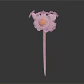 Elegant Floral Hairpin Jewelry With Yellow Gem Center And Gold Decorative Elements