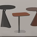 Modern Geometric Base Side Tables in Black Brown Round Square Shapes 3d model