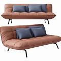 Multiplayer Sofa Leather Sofa Casual Sofa Lazy Sofa Pillow 3d model