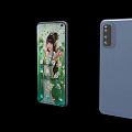 Sleek Modern Smartphone Front Display Interface With App Icons And Blue Back Camera Design