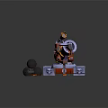 modern gun artillery cannon naval gun 3d model