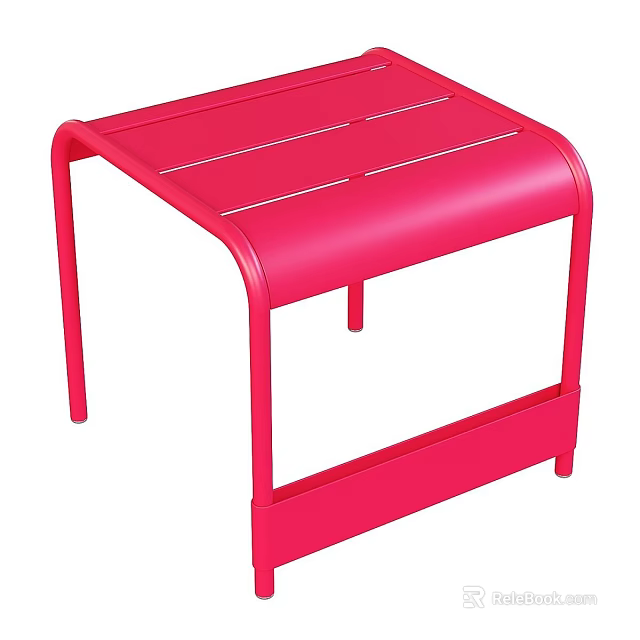 Red Modern Stool With Sleek Curved Structure And Supporting Legs For Home Use 3d model
