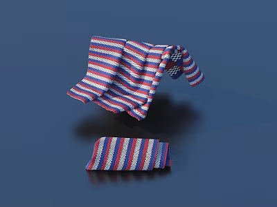 Red Blue White Striped Socks Unfolded And Folded Daily Living Essentials 3d model