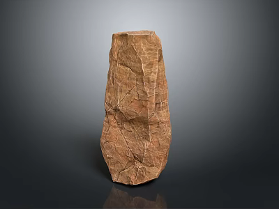 Natural Brown Stone Decorative Ornament With Handcrafted Textured Surface For Home 3d model