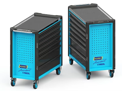 Industrial Tool Carts Ingersoll Rand Professional with Drawers Perforated Panels and Mobile Casters 3d model