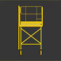 Industrial Yellow Mobile Work Platform Cart With Metal Frame Guardrails And Wheels