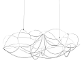 Modern Artistic Chandelier With Abstract Curved Metal Wire Design For Interior Decoration