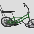 Stylish Green Bicycle With Curved Handlebars Black Seat And Rear Rack