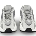 Gray And White Modern Casual Sneakers With Black Sole And Streamlined Design For Everyday Wear