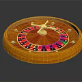 Wooden Roulette Wheel With Red Black Green Numbers And Metal Spinner For Casino Gaming