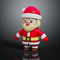 Cartoon Santa Claus Figurine With Red Outfit And White Beard