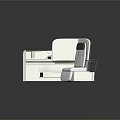 Luxury Business Class Seat Featuring Modern White Brown Upholstery And Ergonomic Design