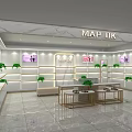 MAP DK Specialty Store Interior With Display Shelves Green Plants And Marble Floors