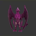 3D Rendered Mythical Creature With Large Wings Muscular Body And Green Head