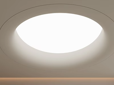 Minimalist Modern Ceiling Design With Round Recessed Lighting And Smooth Surface 3d model