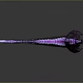 Purple Giant Creature With Glowing Tail And Back Spikes In Standing