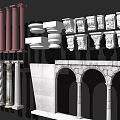 Roman Column Combination 3d model