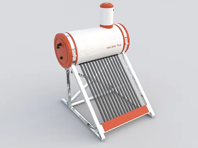 Efficient Solar Water Heater With Storage Tank And Collector Panels For Home Use 3d model