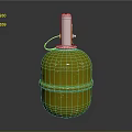 Military Style Yellow Golden Grenade With Metal Fuse And Pull Ring