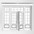 White Double Doors With Glass Panes And Classic Wooden Frame Design