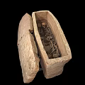 Ancient Open Stone Sarcophagus Containing Human Skeleton Remains Inside 3d model