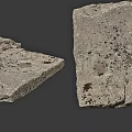 Natural Stone Slabs And Wood Pieces With Rough Texture And Mossy Spots For Decorative Use