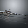 Silver Modern Sniper Rifle With Tactical Scope And Long Barrel Design 3d model