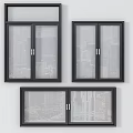 Modern Windows With Black Frame And Various Glass Panel Design Features 3d model