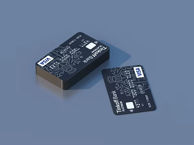 Black Credit Card And Box With Intricate Pattern For Daily Household Use 3d model