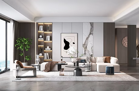 modern living room 3d model