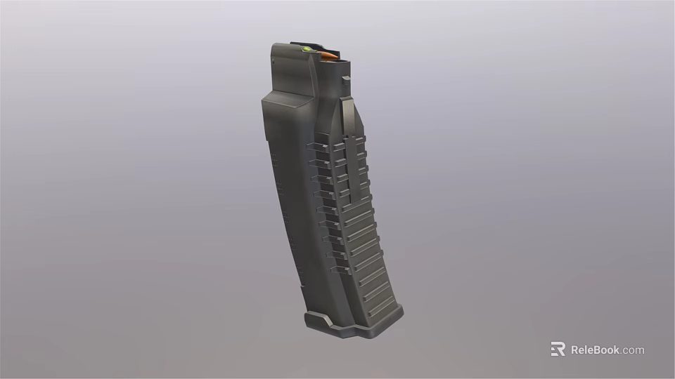 High Quality Black Tactical Gun Magazine With Capacity Slots And Durable Design 3d model 