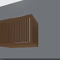 Modern Wooden Hinged Doors With Vertical Slats On Light Wall Surface 3d model