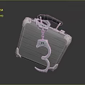 Gray Metallic Luggage with Silver Corners Black Handle and Lock with Number 5