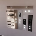 Elevator Button Panels With Models 2001 3005 6006 A206 A316 Digital Displays And Arrows 3d model