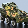 PTL Wheeled Assault Gun Armored Vehicle Wheeled Chariot Tank 3d model