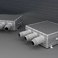 Industrial Equipment with Stainless Steel Casing and Three Exhaust Tubes for Industrial Use