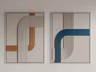 Modern decorative painting wall decoration 3d model