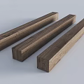 Featured Dark Brown Wooden Pillars With Natural Wood Grain On Light Background