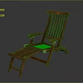 Natural Wooden Reclining Lounge Chair With Armrests And Footrest Design