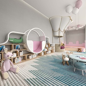 Modern children's play area 3d model