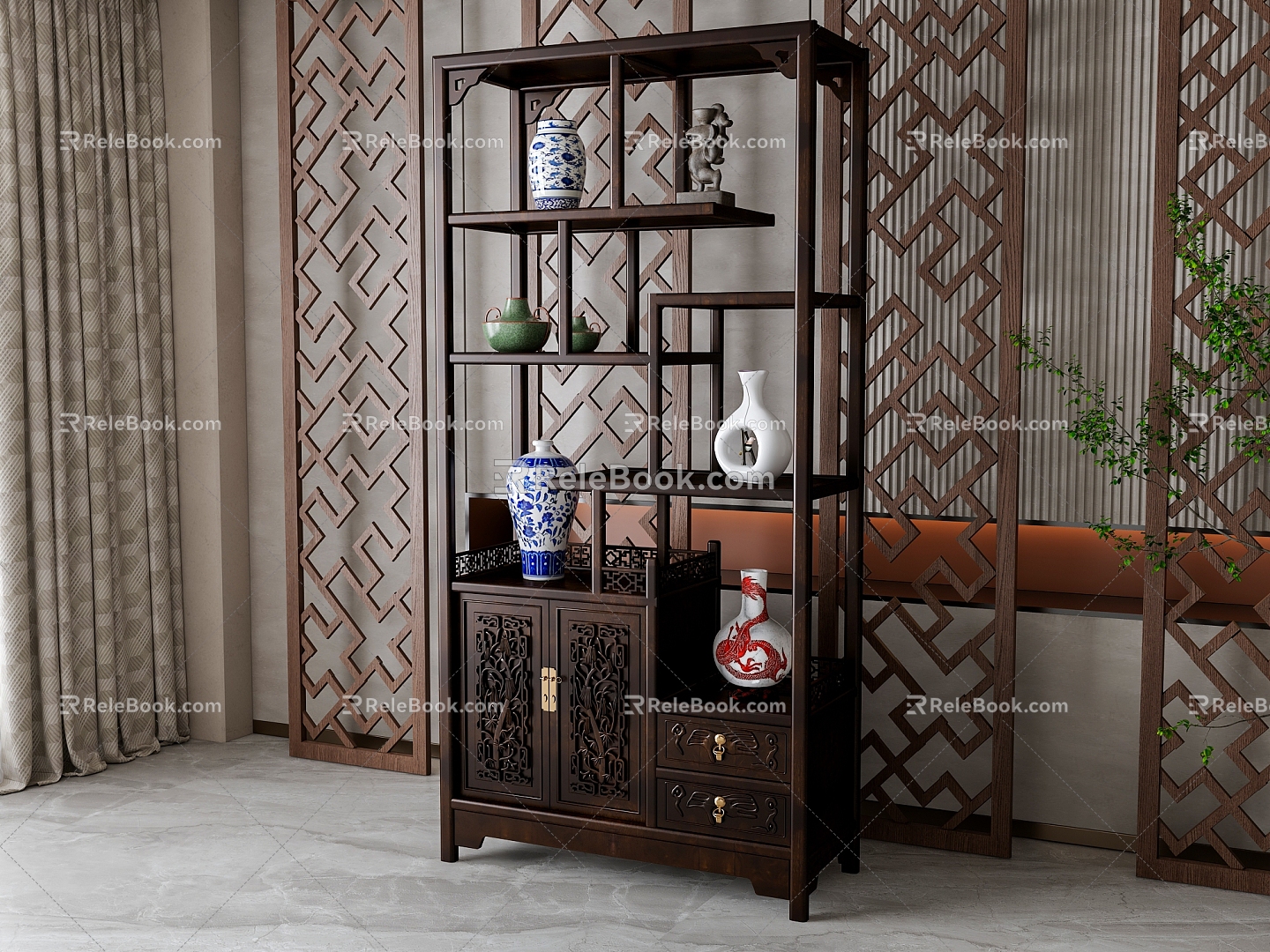 New Chinese Antique Rack 3d model