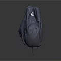 Gray Minimalist Backpack With Zipper Pockets And Brand Logo Design