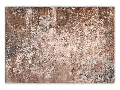 Square Rug With Vintage Distressed Texture In Earthy Brown Beige And Gray Tones 3d model